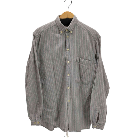 エンポリオアルマーニ EMPORIO ARMANI 80-90S イタリア製 Unique Shirt ボタンダウン L/S ストライプ 起毛 シャツ メンズ import:M