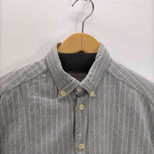 エンポリオアルマーニ EMPORIO ARMANI 80-90S イタリア製 Unique Shirt ボタンダウン L/S ストライプ 起毛 シャツ メンズ import:M