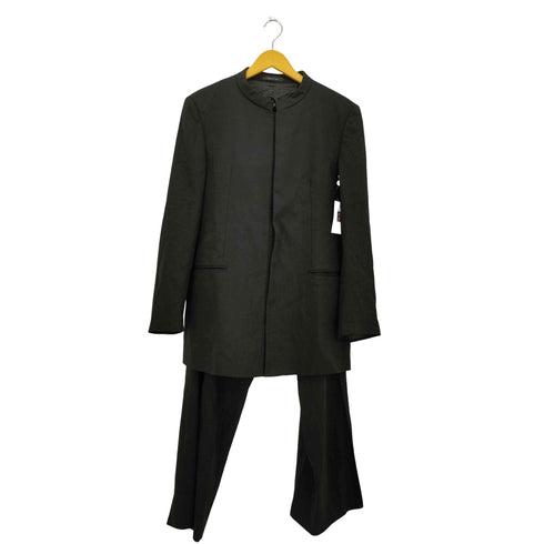 エンポリオアルマーニ EMPORIO ARMANI ウールギャバジン ノーカラー フロントボタン スーツセットアップ メンズ 52