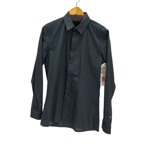 クリスヴァンアッシュ KRIS VAN ASSCHE バックプリーツデザイン シアーコットン 比翼 L/S シャツ メンズ EUR:48