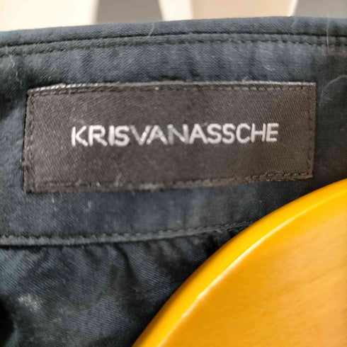 クリスヴァンアッシュ KRIS VAN ASSCHE バックプリーツデザイン シアーコットン 比翼 L/S シャツ メンズ EUR:48
