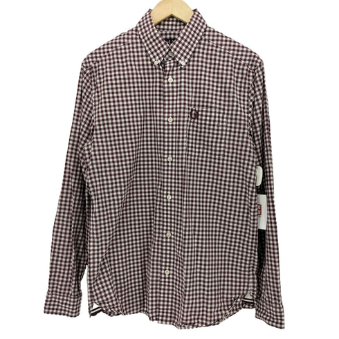 フレッドペリー FRED PERRY ロゴ刺繍 ギンガムチェック ボタンダウン L/S シャツ メンズ import:S