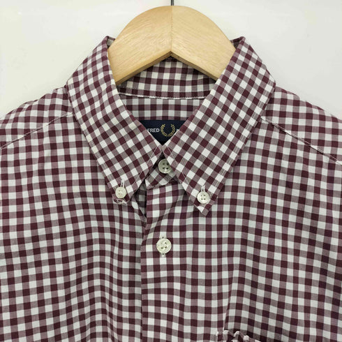 フレッドペリー FRED PERRY ロゴ刺繍 ギンガムチェック ボタンダウン L/S シャツ メンズ import:S