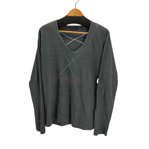 ファイナルホーム FINAL HOME クロスステッチ Uネック リネン L/S カットソー Y2K メンズ JPN:M