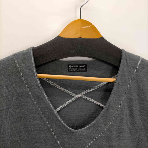 ファイナルホーム FINAL HOME クロスステッチ Uネック リネン L/S カットソー Y2K メンズ JPN:M