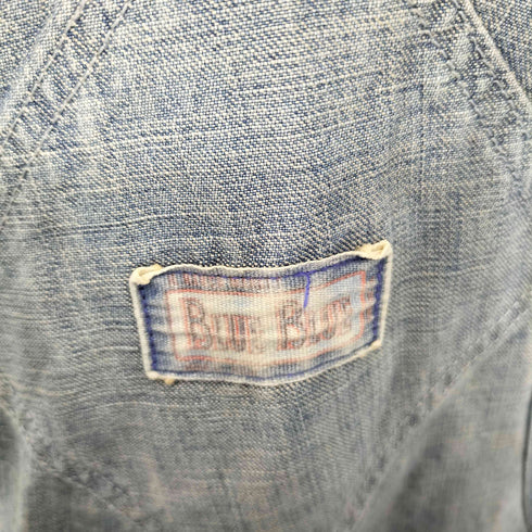 ブルーブルー BLUE BLUE ダブルニー 前ポケット デニム オーバーオール メンズ