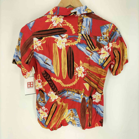カメハメハ Kamehameha 総柄 ココナッツボタン アロハ S/S シャツ レディース import:M