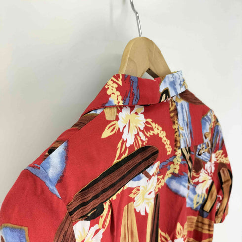 カメハメハ Kamehameha 総柄 ココナッツボタン アロハ S/S シャツ レディース import:M
