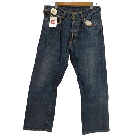 エヴィス EVISU HERITAGE カモメ刺繍 イエロー オレンジステッチ 5ポケット デニムパンツ メンズ 32