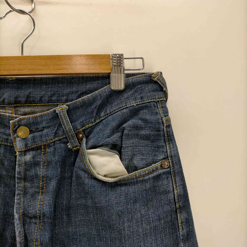 エヴィス EVISU HERITAGE カモメ刺繍 イエロー オレンジステッチ 5ポケット デニムパンツ メンズ 32