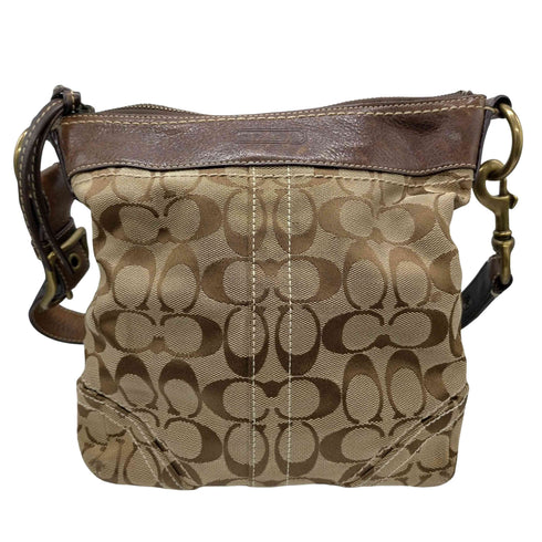 コーチ COACH シグネチャー 総柄 レザー コンビ ショルダー バッグ レディース