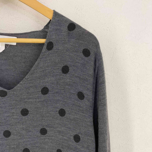 コムデギャルソンシャツ COMME des GARCONS SHIRT ドット柄 Vネック ウールニット メンズ import:M