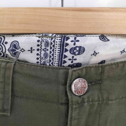 NAKED SUN ロゴボタン 裏地ペイズリー スカル バックジップ ジップフライ レイヤード カーゴパンツ メンズ JPN:M