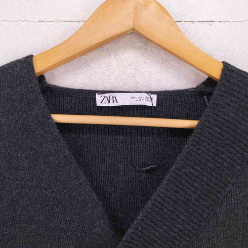 ザラ ZARA Vネックデザインカーディガン レディース L