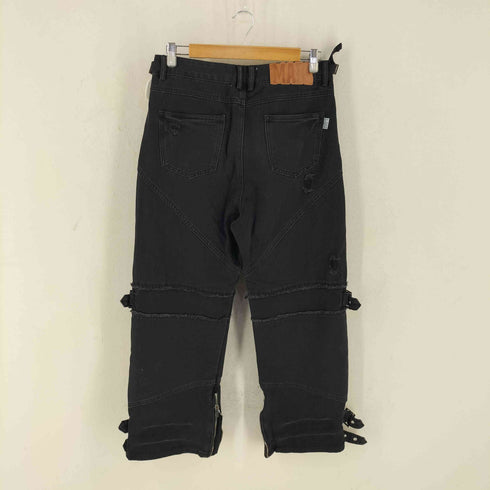 MADEEXTREME 切りっぱなし ダメージ加工 ボンテージ ブラックデニム パンツ street メンズ JPN:M
