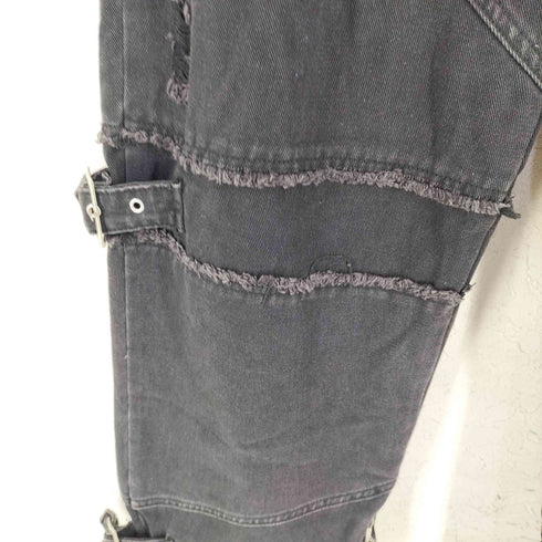 MADEEXTREME 切りっぱなし ダメージ加工 ボンテージ ブラックデニム パンツ street メンズ JPN:M