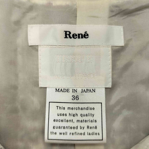 ルネ Rene TISSUE ツイード ウール混 ノースリーブ ワンピース レディース JPN:36