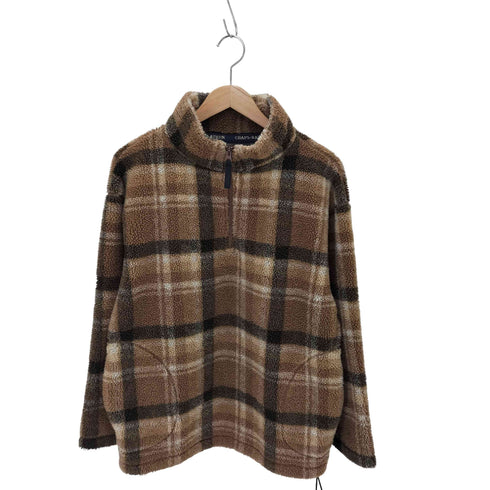 チャップスラルフローレン CHAPS RALPH LAUREN 90s チェック柄 ハーフジップ フリースプルオーバー メンズ JPN:M