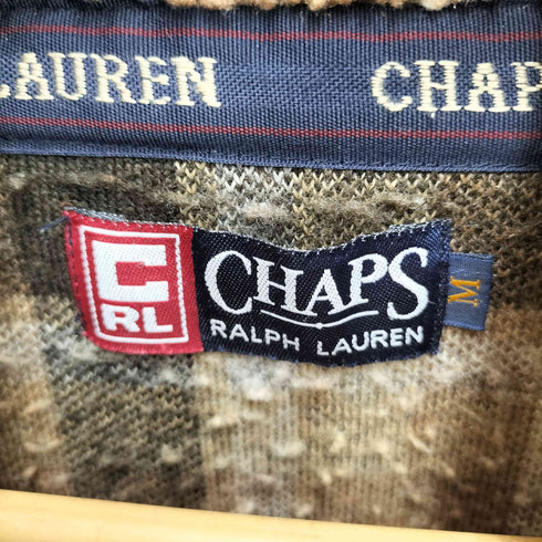 チャップスラルフローレン CHAPS RALPH LAUREN 90s チェック柄 ハーフジップ フリースプルオーバー メンズ JPN:M