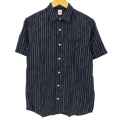 タケオキクチ TAKEO KIKUCHI ストライプ フラワー ジャガード 半袖 シャツ メンズ JPN:M