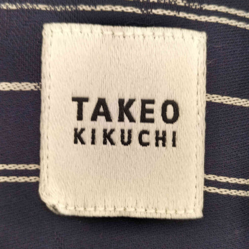 タケオキクチ TAKEO KIKUCHI ストライプ フラワー ジャガード 半袖 シャツ メンズ JPN:M
