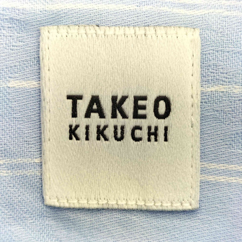 タケオキクチ TAKEO KIKUCHI ストライプ フラワー ジャガード 半袖 シャツ メンズ JPN:M