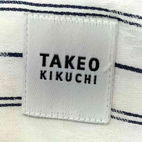 タケオキクチ TAKEO KIKUCHI ストライプ フラワー ジャガード 半袖 シャツ メンズ JPN:M