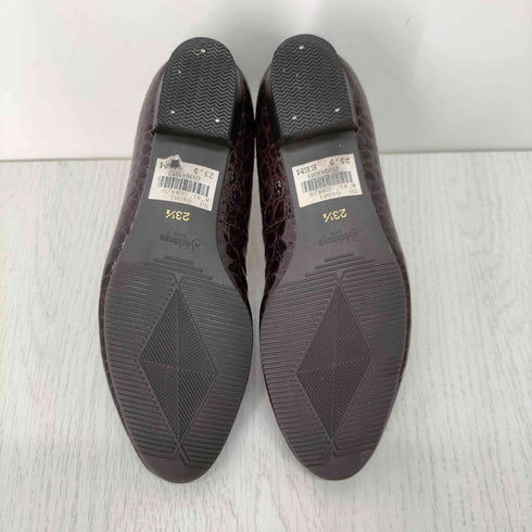 ギンザヨシノヤ GINZA Yoshinoya クロコ 型押 タッセル ローファー レディース 23 1/2