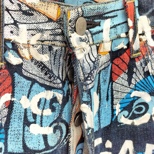 コムデギャルソン COMME des GARCONS 10 Corso Como Painted Denim プリントデニムパンツ メンズ 36