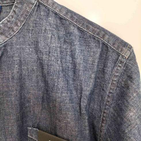 タケオキクチ TAKEO KIKUCHI インディゴ染め バンドカラー デニムシャツ メンズ JPN:2
