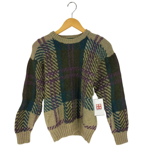 ボストントレーダーズ BOSTON TRADERS 90S 総柄 ウール クルーネック ニットセーター レディース import:M