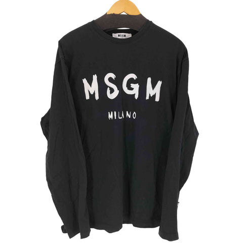 エムエスジーエム MSGM ブラッシュロゴ クルーネック長袖Tシャツ メンズ import:M