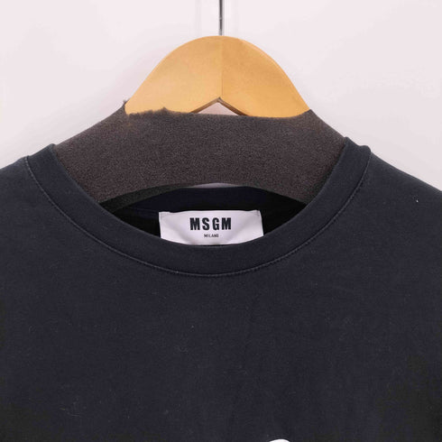 エムエスジーエム MSGM ブラッシュロゴ クルーネック長袖Tシャツ メンズ import:M
