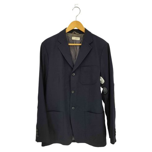 ドリスヴァンノッテン DRIES VAN NOTEN レザーエルボーパッチ ウールテーラードジャケット メンズ 48