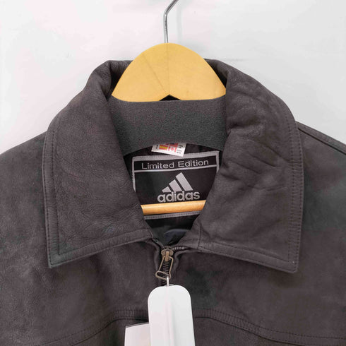 アディダス adidas 00s 万国旗タグ 1 of 500 Limited Edition リブ切替 本革 レザージャケット メンズ import:L