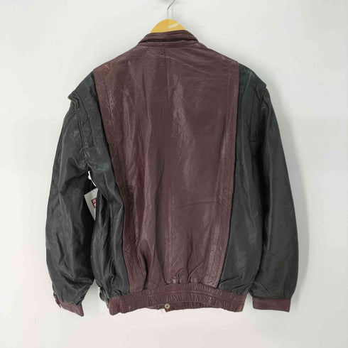 バイカラー スタンドカラー レザージャケット メンズ 52