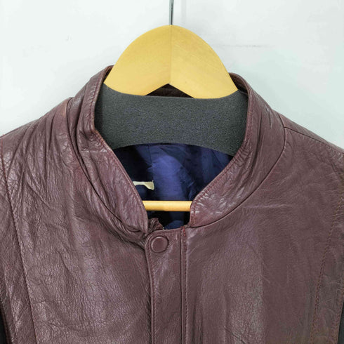 バイカラー スタンドカラー レザージャケット メンズ 52