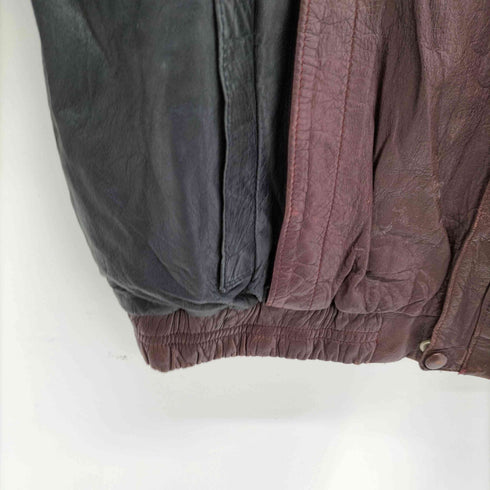 バイカラー スタンドカラー レザージャケット メンズ 52