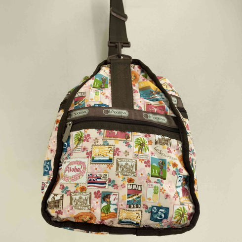 レスポートサック LeSportsac 総柄ボストンバッグ ポーチ鍵付き レディース