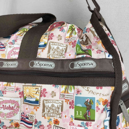 レスポートサック LeSportsac 総柄ボストンバッグ ポーチ鍵付き レディース