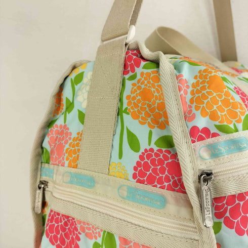 レスポートサック LeSportsac 花柄ボストンバッグ ポーチ鍵付き レディース
