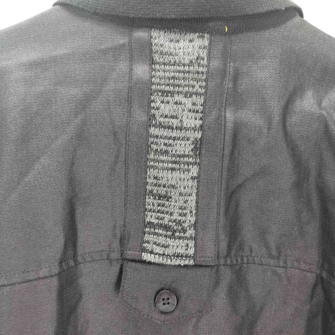 SILVERSILK レーヨン ポリ シルク 総柄 ニット ジャケット メンズ 2XL