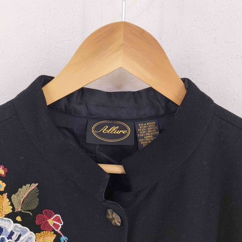 ALLURE 刺繍入り ウール混 メルトン コート レディース import:XL