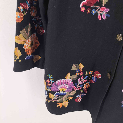 ALLURE 刺繍入り ウール混 メルトン コート レディース import:XL