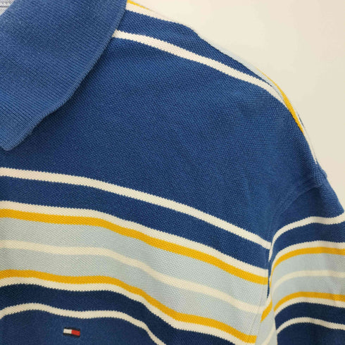 トミーヒルフィガー TOMMY HILFIGER 90s マルチボーダー ポロシャツ メンズ import:XL
