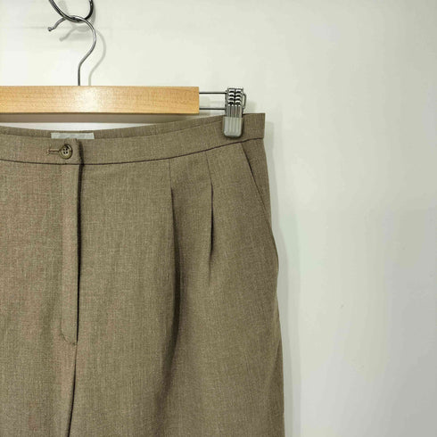 PREMURA ポリエステルリネン混 2タック ストレートスラックス メンズ コンフォート80R