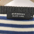 バーバリーブラックレーベル BURBERRY BLACK LABEL ボーダー柄 ロゴ刺繍 コットンウール混 ロングスリーブVネックニット メンズ JPN:2