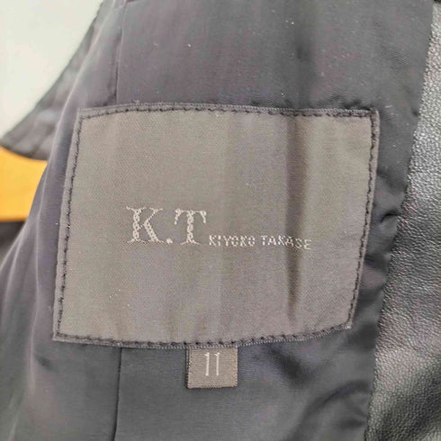 ケーティーキヨコタカセ K.T KIYOKO TAKASE ワンボタン シングル ラムレザー テーラード ジャケット レディース 11
