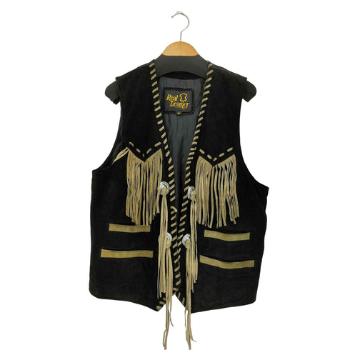 REAL LEATHER ウエスタンベスト メンズ import:M