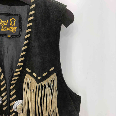 REAL LEATHER ウエスタンベスト メンズ import:M